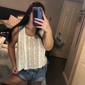 White tank crop top